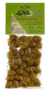 Olivy zelené ILIDA bez pecky s bazalkou a tymiánem 100 g
