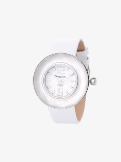 Hodinky Crystal Time Premium s českým křišťálem Preciosa - matné, bílé, bílý řemínek