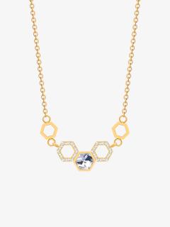 Ocelový náhrdelník Honeygon s českým křišťálem Preciosa, malý, pozlacený, krystal