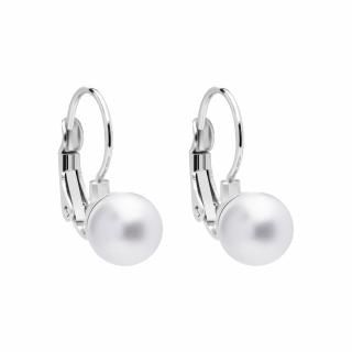 Perlové náušnice Silky Pearl s voskovými perlemi Preciosa, bílé mat