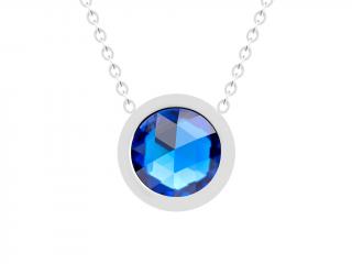 Preciosa náhrdelník Gemini z chir. oceli, český křišťál, modrá