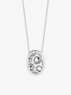 Preciosa ocelový náhrdelník Idared, ručně mačkaný kámen, jednoduchý, bílý