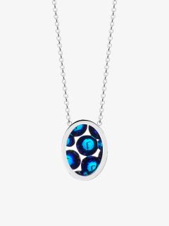 Preciosa ocelový náhrdelník Idared, ručně mačkaný kámen, krátký, modrý