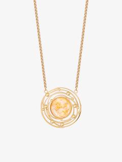 Preciosa ocelový náhrdelník Mays, český křišťál s 24k zlatem, pozlacený, řetízek, bílý