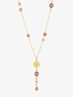 Preciosa ocelový náhrdelník Rosina, český křišťál, růžový