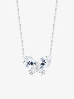 Preciosa stříbrný náhrdelník Devotion, motýl, český křišťál, kubická zirkonie