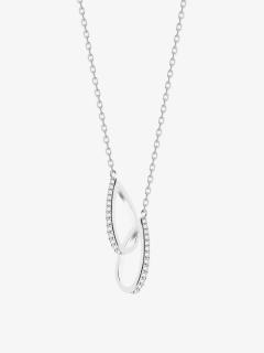 Preciosa stříbrný náhrdelník Libra, kubická zirkonie, bílý