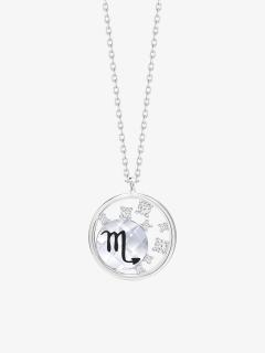Preciosa stříbrný náhrdelník Sparkling Zodiac, zvěrokruh - štír, český křišťál
