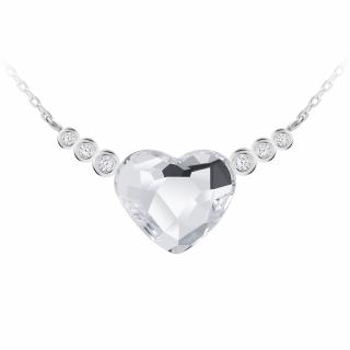 Preciosa stříbrný náhrdelník With Love, český křišťál, krystal/bílá