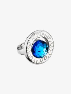 Prsten z chirurgické oceli Beryl s českým křišťálem Preciosa, modrý Velikost prstenu: B (průměr 17 mm, CZ 53)