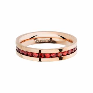 Prsten z chirurgické oceli Créativité s kubickou zirkonií Preciosa - červený Velikost prstenu: B (průměr 17 mm, CZ 53)