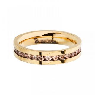 Prsten z chirurgické oceli Créativité s kubickou zirkonií Preciosa - zlatý Velikost prstenu: C (průměr 18 mm, CZ 57)