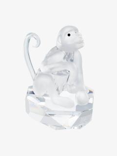 Skleněná figurka Chytrá opice z českého křišťálu Preciosa