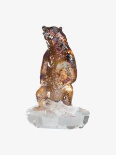 Skleněná figurka Medvědí nepřemožitelnost z českého křišťálu Preciosa