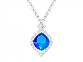 Štrasový náhrdelník Cassiopeia s českým křišťálem Preciosa - modrý