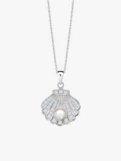Stříbrný přívěsek Birth of Venus s říční perlou a kubickou zirkonií Preciosa