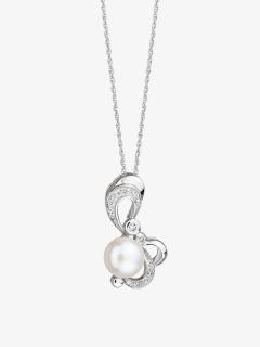 Stříbrný přívěsek Cute s říční perlou a kubickou zirkonií Preciosa