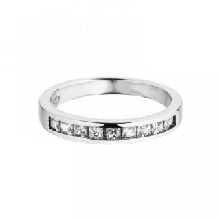 Stříbrný prsten Créativité s kubickou zirkonií Preciosa - bílý, jednostranný Velikost prstenu: BC (průměr 17,4 mm, CZ 55)