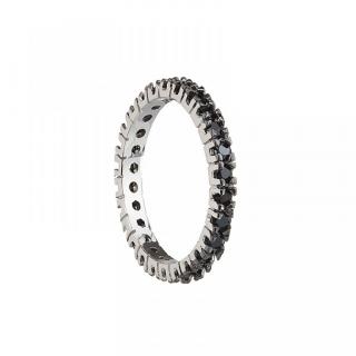 Stříbrný prsten Créativité s kubickou zirkonií Preciosa - černý Velikost prstenu: B (průměr 17 mm, CZ 53)