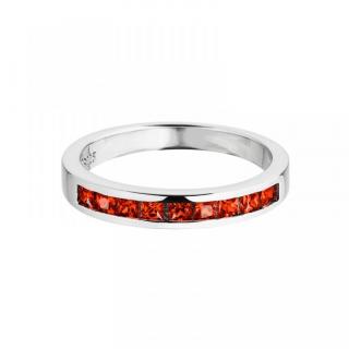 Stříbrný prsten Créativité s kubickou zirkonií Preciosa - červený, jednostranný Velikost prstenu: B (průměr 17 mm, CZ 53)