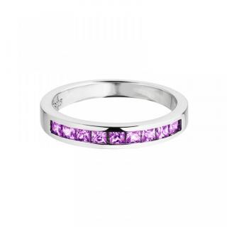 Stříbrný prsten Créativité s kubickou zirkonií Preciosa - fialový, jednostranný Velikost prstenu: B (průměr 17 mm, CZ 53)