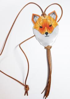 Reflexní náhrdelník / přívěsek Origami - Liška (Origami Fox)