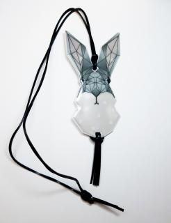 Reflexní náhrdelník / přívěsek Origami - Zajíc (Origami Hare)
