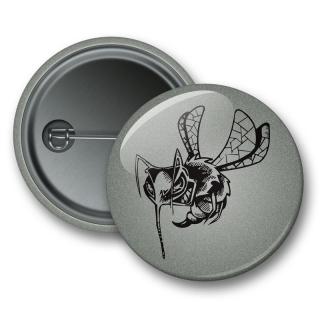 REFLEXNÍ připínací placka - Rozzlobená včela (button)