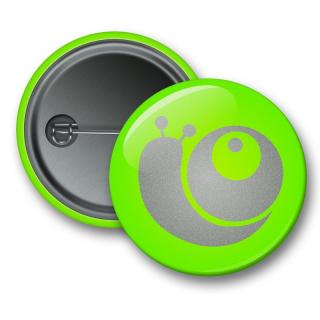 REFLEXNÍ připínací placka - Šnek - zelený (button)
