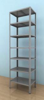 Kovový regál Drumy 2400x600x400/7, 130kg/pol., pozink