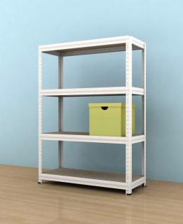 Kovový regál Futur 1100x900x350/4, bílá,250kg/pol. (bílá, 250kg/4 pol. )
