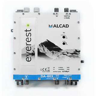 Alcad DA-603 zesilovač linkový, 34 dB, 117 dBµV, zpětný kanál 5-65 MHz