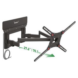 Barkan VTM464L, vícepohybový držák s integrovanou aktivní 30dB UHF DVB-T2 anténou, VESA do 600x400, nosnost 60kg