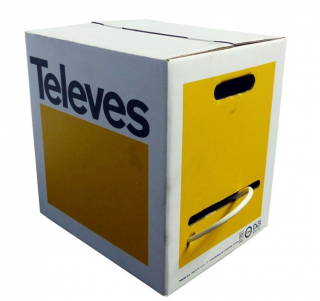 Koaxiální kabel Televes 212604 6,6mm, bílý, PVC, vnitř. vodič 1,13mm Cu, opletení Al, balení 250m, karton