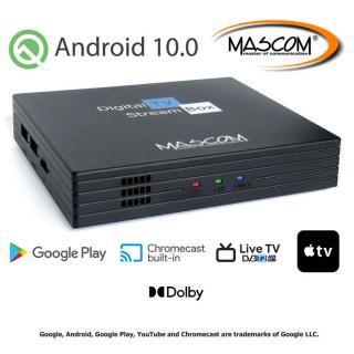 Mascom A102T , Android TV 10.0, DVB-T2/C, 4K HDR, Ovladač s TV Control