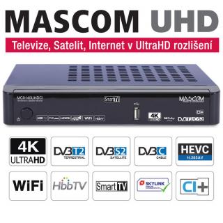 Mascom MC9140, DVB S2+T2+C, HBB TV, IPTV, WIFI, 4K UHD