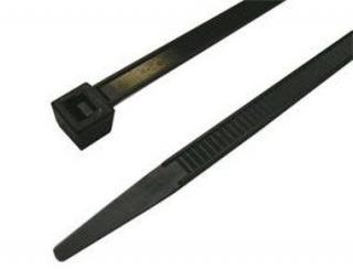 Stahovací páska UVB nylonová, 3,5 x 200 mm, černá, 100 ks