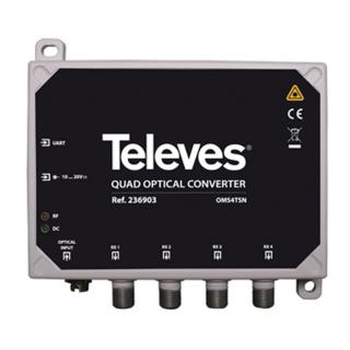 Televes opt. quad konvertor s DVB-T výstupem