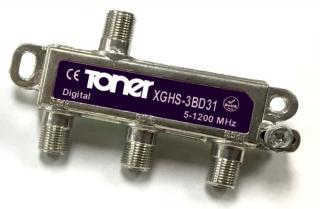 XGHS-3BD31 rozbočovač 1/3, 6.2 dB, DOCSIS 3.1