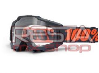 100% brýle motokrosové Accuri Gunmetal OTG - čirá skla