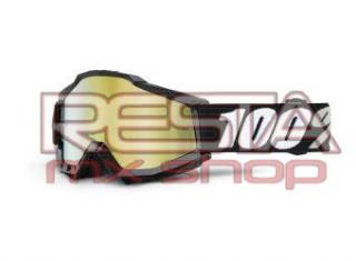 100% brýle motokrosové Accuri Tornado zlatá zrcadlová skla + čirá skla