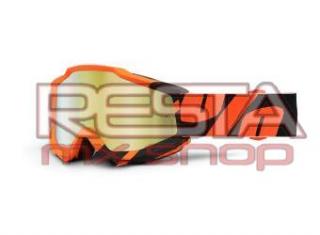 100% brýle motokrosové Accuri Wildblast zlatá zrcadlová skla + čirá skla