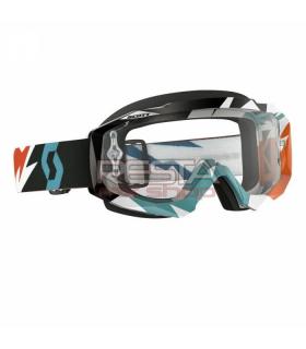 brýle HUSTLE MX D, SCOTT - USA (oranžové/tyrkysové, plexi zrcadlové modré s čep