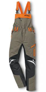 STIHL Kalhoty s náprsenkou FUNCTION Ergo (Pracovní oblečení s ochranou proti pořezu Stihl s výstražnými prvky z vysoce robustního materiálu - zesílení kolen, elastické vložky)