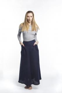 Dámská sukně s kapsami modrá Velikost: 34