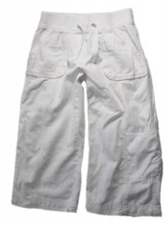 Bílé 3/4 plátěné kalhoty-vel.140 (second hand)
