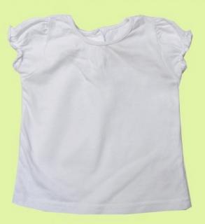 Bílé bavlněné tričko s nabranými rukávky-vel.68 (outlet)