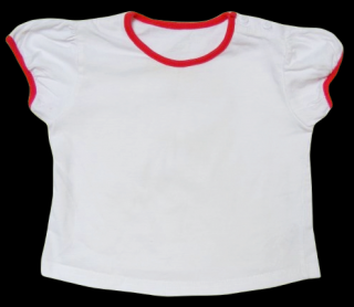 Bílé tričko s růžovým lemem -vel.80 (second hand)