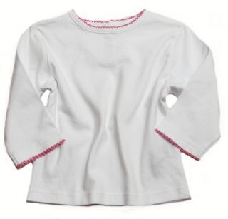 Bílé tričko s růžovými lemy-vel.80 (second hand)