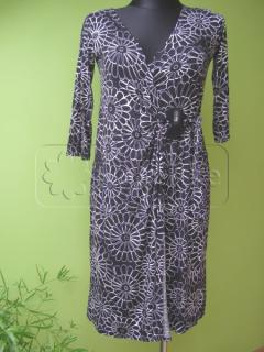 Dámské černo-bílé zavinovací šaty se sponou Evie -vel.38 (second hand)